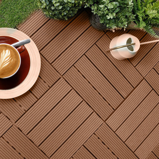 Bulk 11 Red Brown Composite Interlocking Decking Tiles