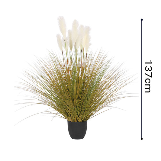 Artificial Bulrush Reed Grass Plant 137cm