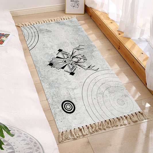 Woven Minimalist Tassel Area Rug 90x180cm