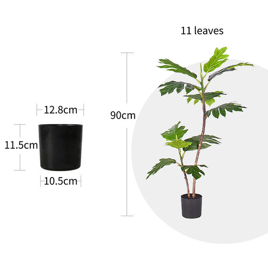 Artificial Split-Leaf Philodendron Tree 2-Trunk 90cm