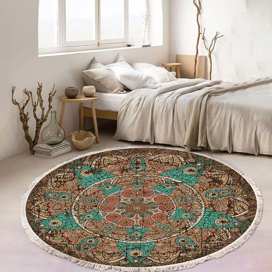 Thick Mandala Round Rug 90cm