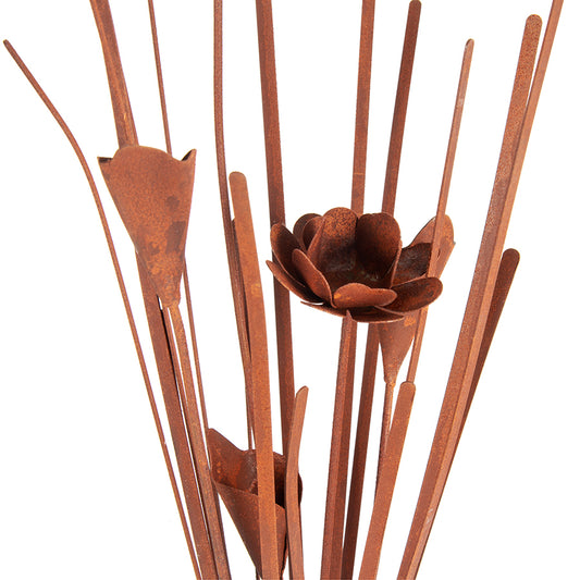 Rust Grassy Plant & Flowers On Base 50cm - Image 2