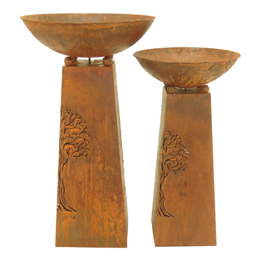 Set 2 Nested Rust Tree of Life Firebowls 83cm - Image 2