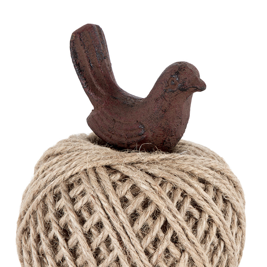 Rust Metal 'Ball of String' w Bird 8cm - Image 2