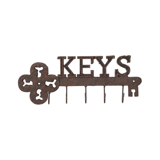 Cast Iron Trendy Wall Hanging Key w 5 Hooks 31cm - Image 2