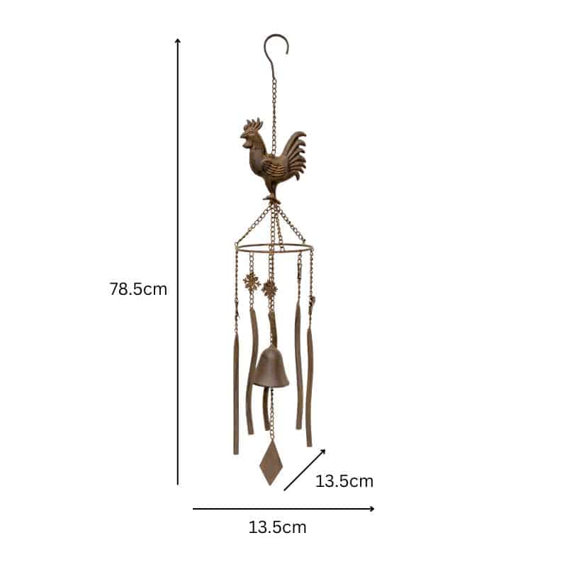 Hanging Chicken Windchime + Cast Iron Bell 78cm - Image 5
