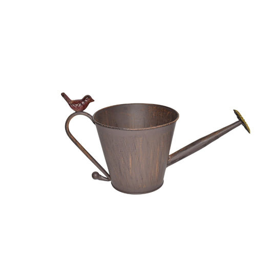 Watering Can Shape Potplanter w Yellow Flower 34cm - Image 2