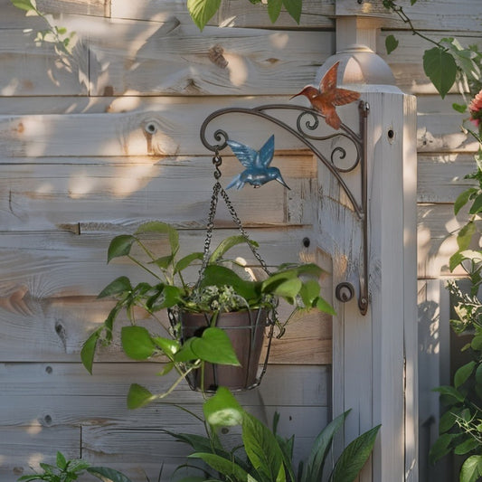 Hanging Potplanter w Pot Wall Bracket Hummingbirds 55cm - Image 2