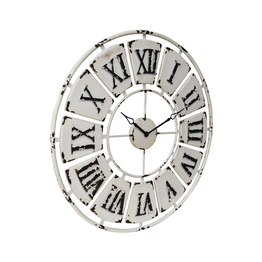 Large Antique White Roman Numeral Wall Clock 84cm - Image 2