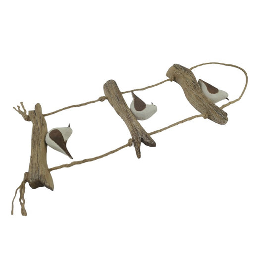 Birds On Driftwood w Rope Wall Art 47cm - Image 2