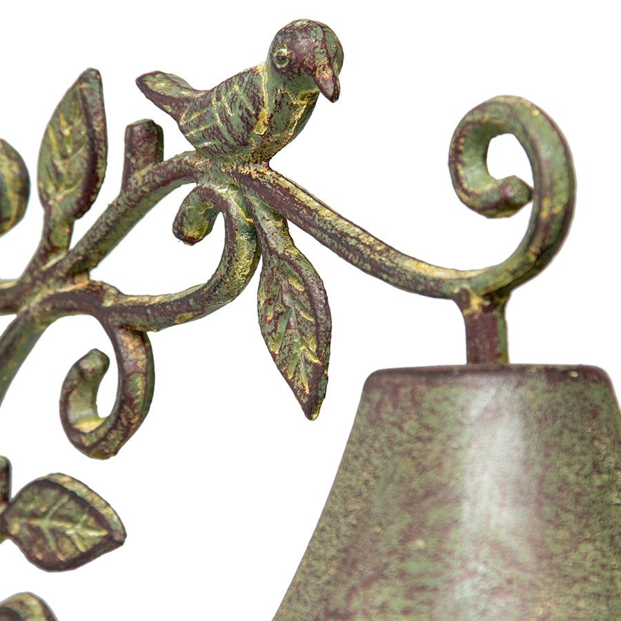 Cast Iron Fleur w Bird Door Post / Wall Bell 28x22cm - Image 3