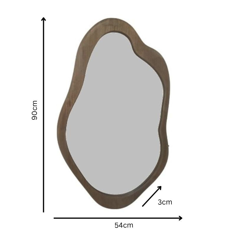 Mid-Century Asymmetric Wall Mirror 54x90cm - Image 4