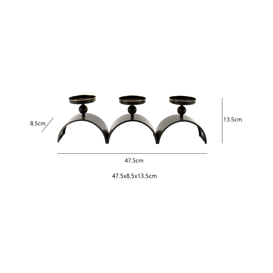 Elementals Three Arch Pillar Candle Holder 48cm - Image 5