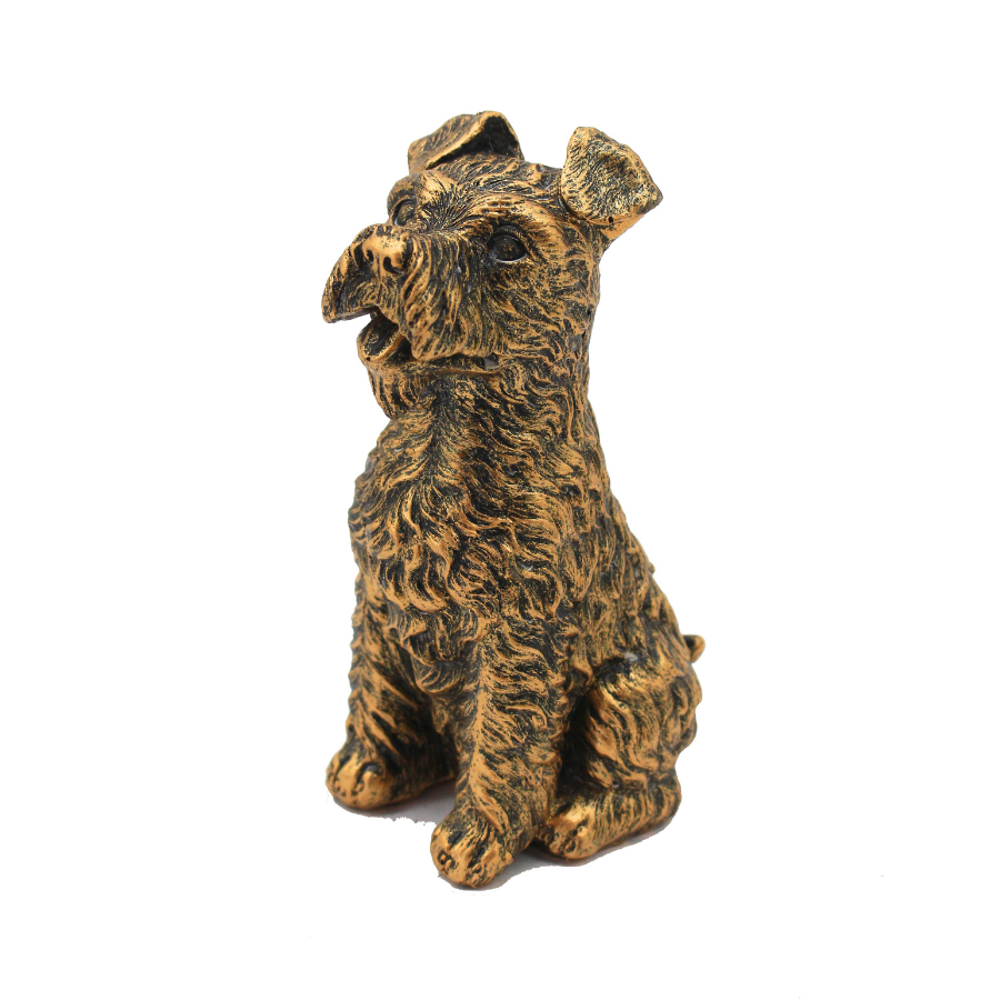 Sitting Dog Sculpture Bronze 16cm