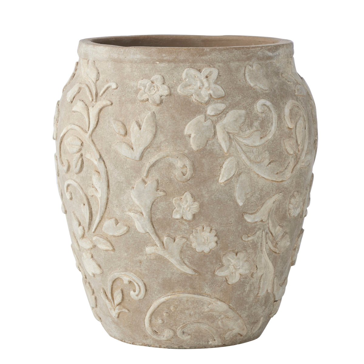 Embossed Fleur Vase/Planter w/Hole & Plug 26.5*30cm