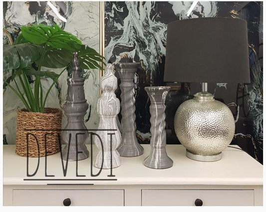 Marble Look Candle Holder 31cm - Image 2