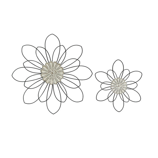 Set 2 Flower w Moulded Centre Wall Art 59cm - Image 2