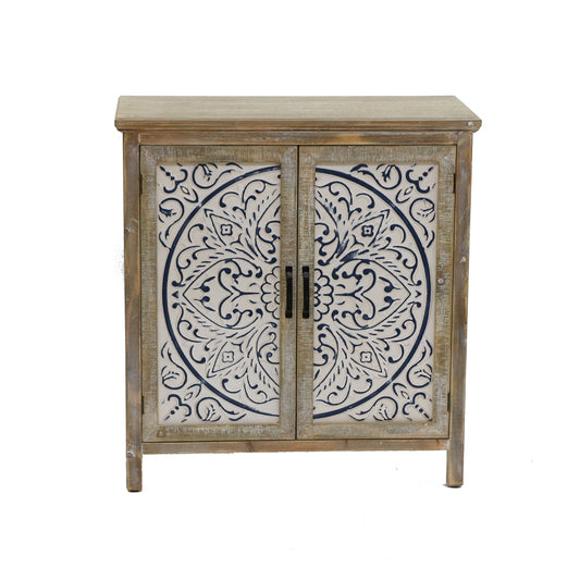 Emporium Mandala Double Door Distressed Cabinet 81cm - Image 2