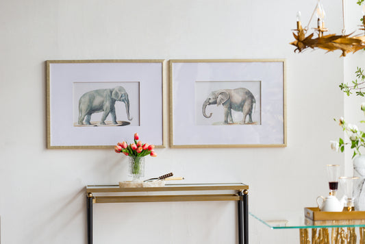 Set 2 Elephant Framed Prints 80cm - Image 2