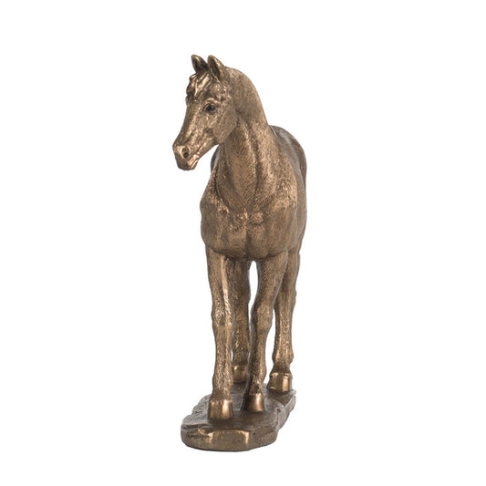 Horse Statue in Rustic Gold Finish 18cm - Image 2