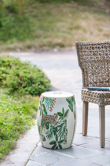 Jungle Themed Ceramic Stool