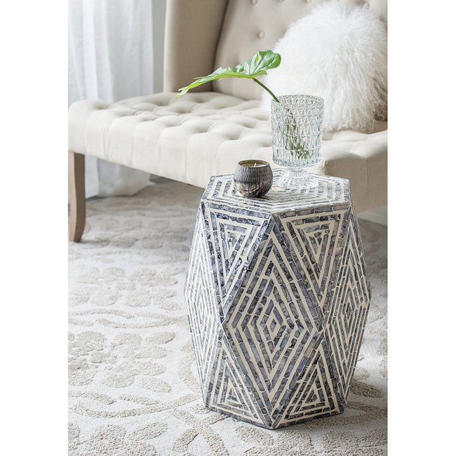 Black & White Hexagon Stool