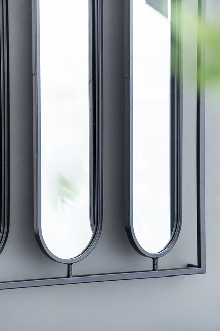 Swivel Black Metal Mirror