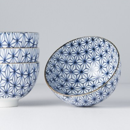 Bowl Set 4pcs Starburst Blue Design - Image 2