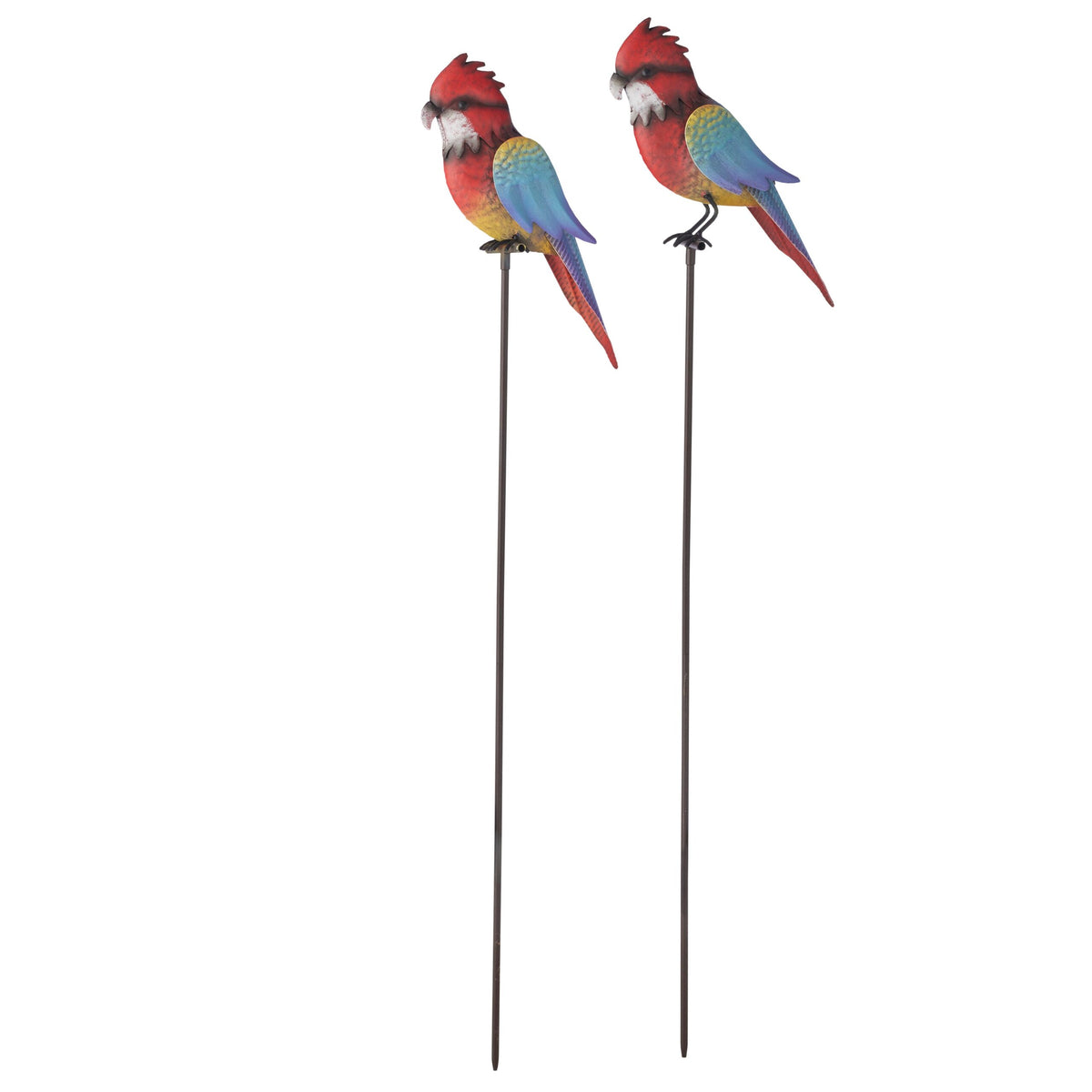 Set 2 Asst Parrots On Stakes 78cm