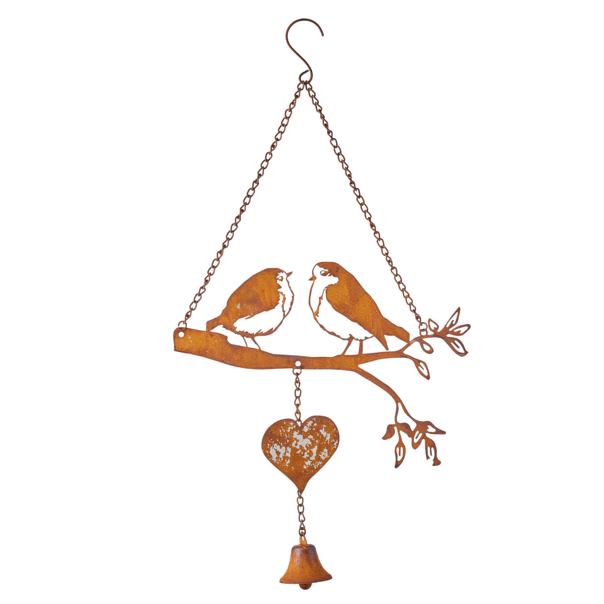 Hanging Love Birds On Branch Bell 48cm