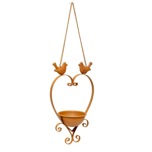 Hanging Heart w Birdfeeder + 2 Birds 34cm - Image 2