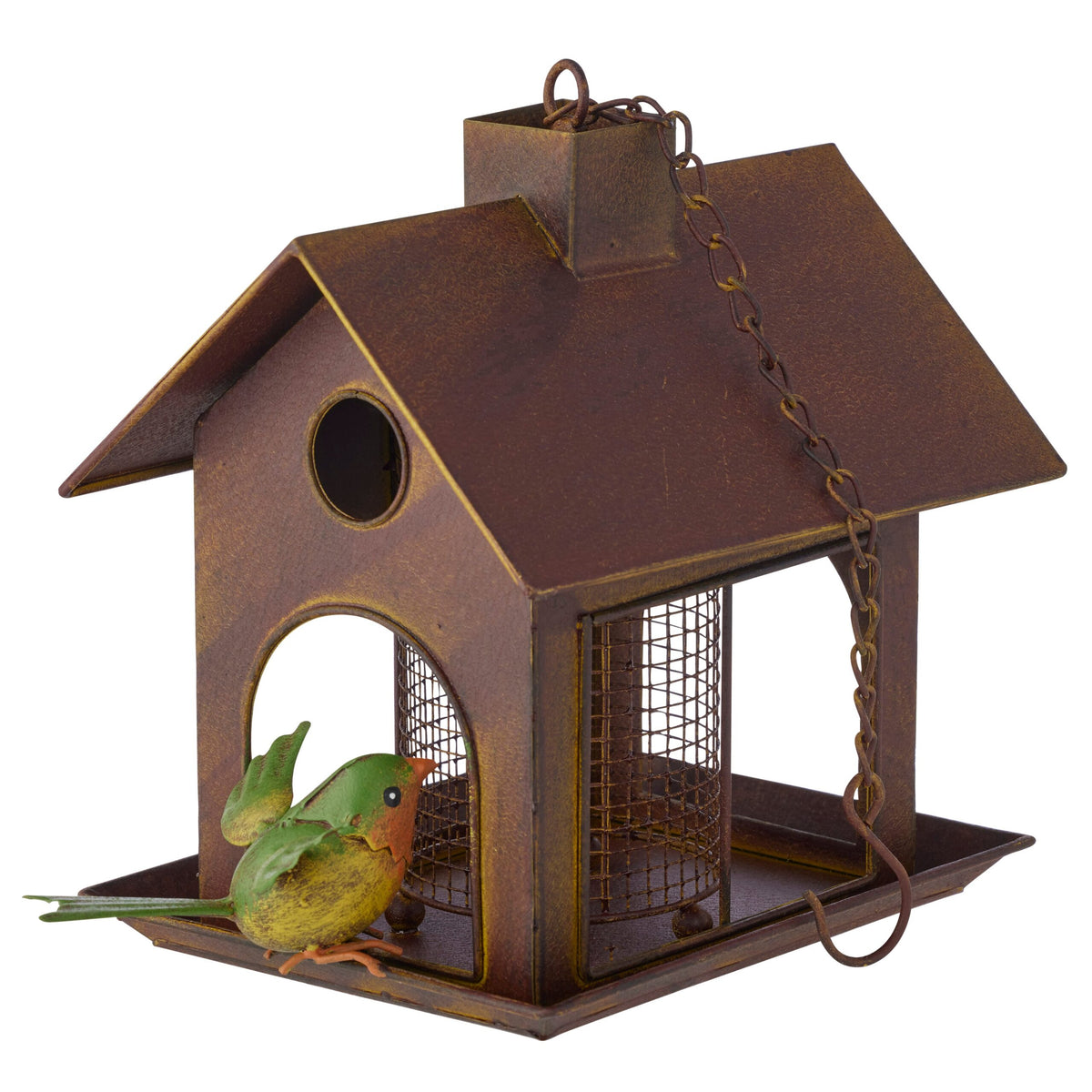 Hanging Birdhouse W Finch 42cm