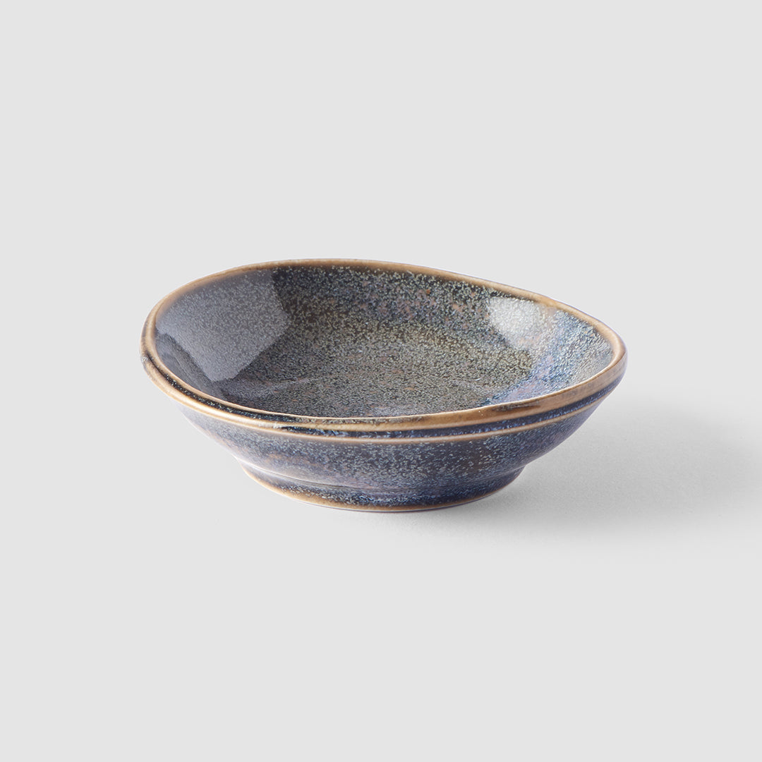 Sauce Dish organic shape 8cm Steel Grey Glaze