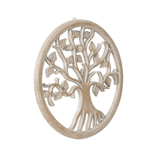 Hand-Carved Round Tree-Of-Life Wall Art 40x40cm - Image 2