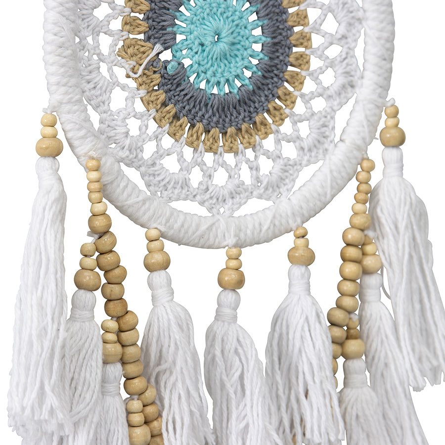Handcrafted Boho Dream Catcher Layered Tassels & Beads 17x2cm - Image 4
