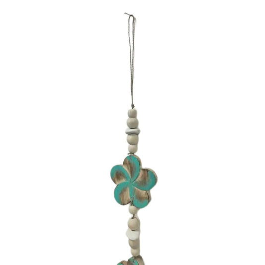 Turquoise Flowers W Beads + Tassel Mobile 90cm - Image 2