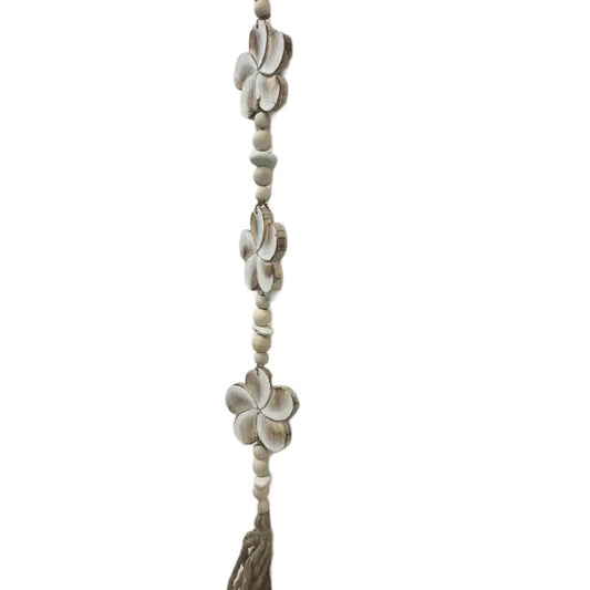 White Flowers W Beads + Tassel Mobile 90cm - Image 2