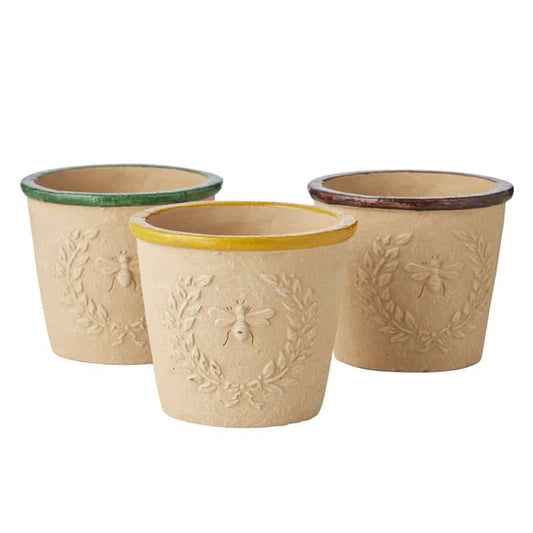 S/3 Bee-Kind Asst Pots 14.5 x 14.5 x 12.5 cm