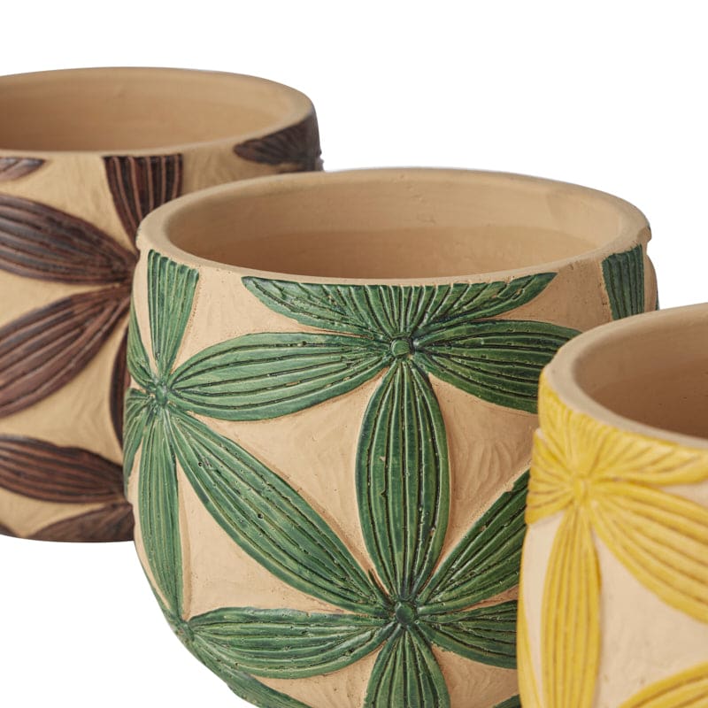 S/3 Petal & Clay Asst Pots 15 x 15 x 13 cm