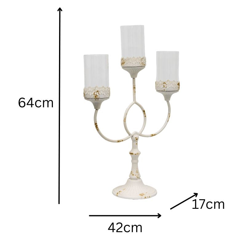 French Provincial 3-Pillar Candelabra Centerpiece 64cm - Image 3