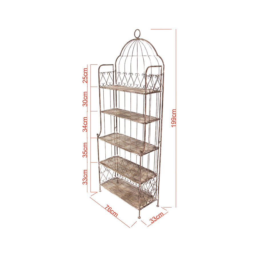French Style 5 Tier Shelf Stand 200cm - Image 2