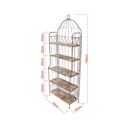 French Style 5 Tier Shelf Stand 200cm - Image 2