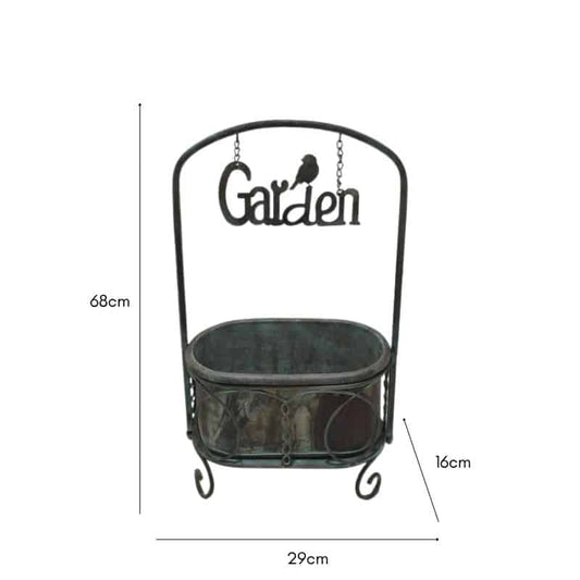 Planter On Stand w Floating Garden Sign 68cm - Image 2