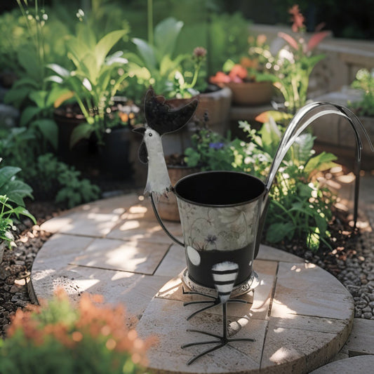 Black + White Polka Dot Chook Planter 35cm - Image 2