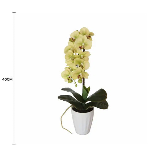 40cm Butterfly Artificial Orchid Cream - Image 2