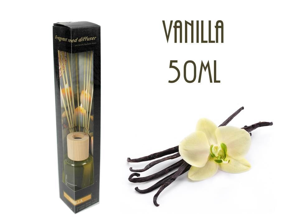 bulk 24 Scented Oil Diffuser Vanilla 50ml 8 Rattan Sticks