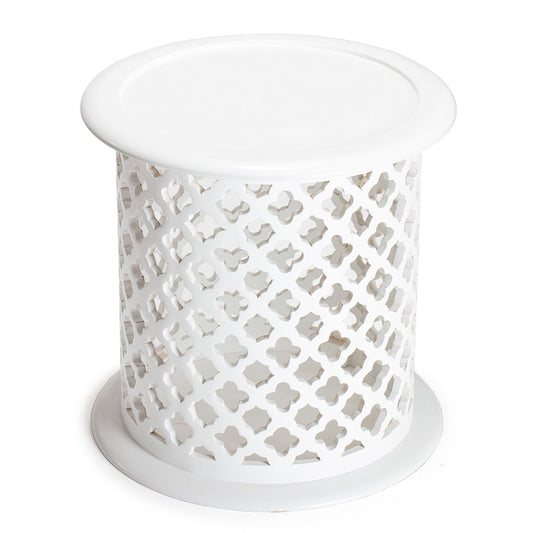 Hamptons MDF Wood Quatrefoil Side Table 46cm - Image 2