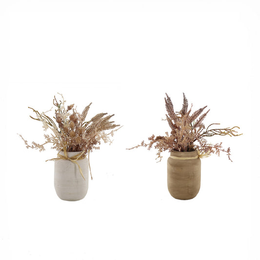 Set 2 Mixed Dried Flowers in Ceramic Jar 28cm - Image 2
