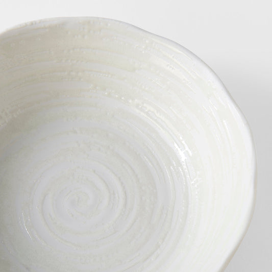 Bowl 21.5cm White Spiral Glaze - Image 2