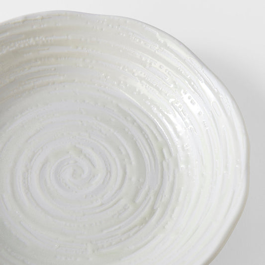 Bowl 23.5cm White Spiral Glaze - Image 2
